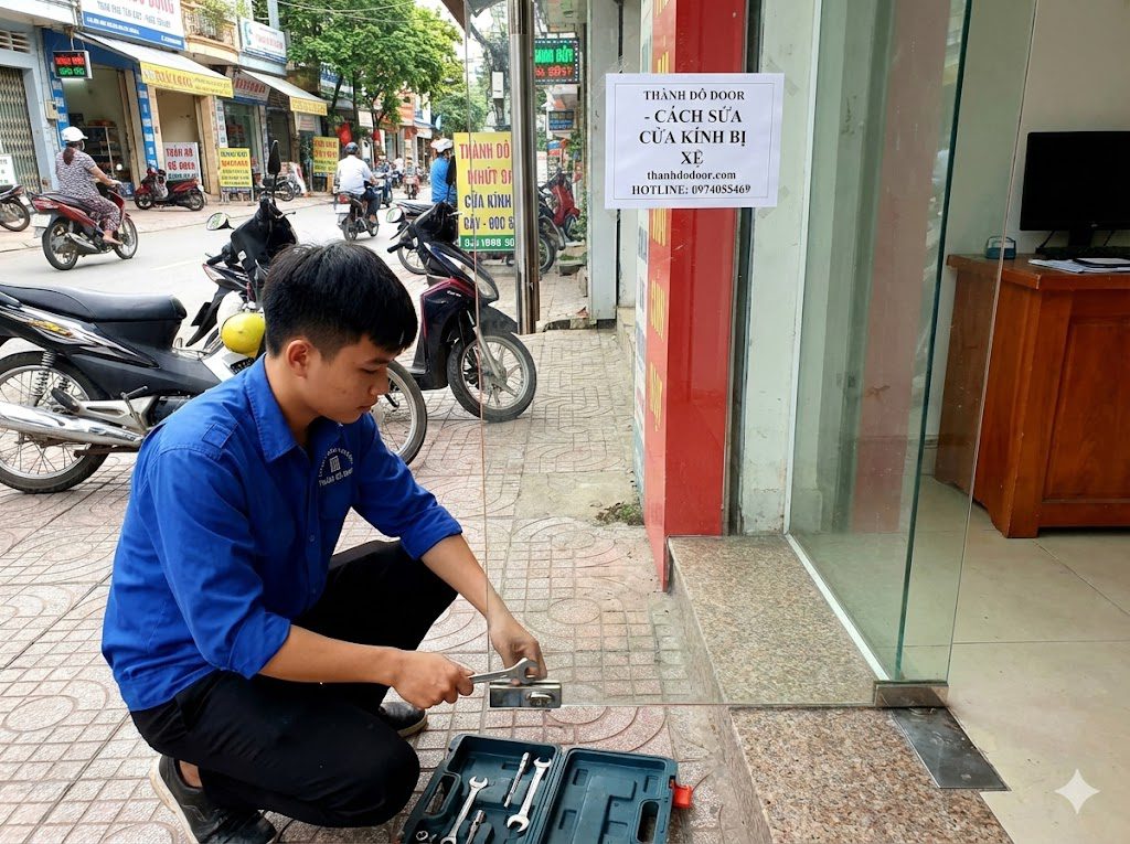 cách chỉnh cửa kính bị xệ