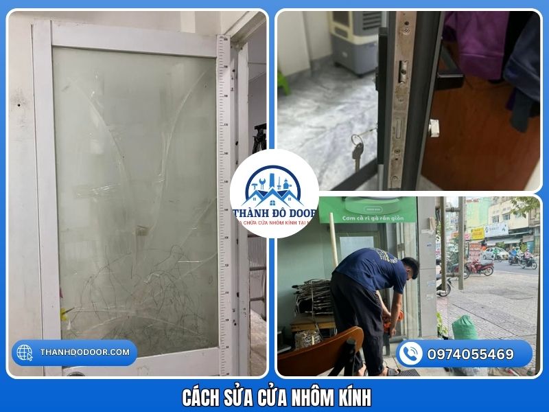 sửa cửa nhôm kính bị xệ Quận 1
