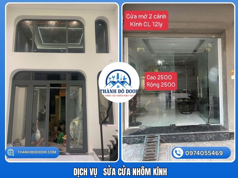 sửa cửa nhôm kính bị kẹt