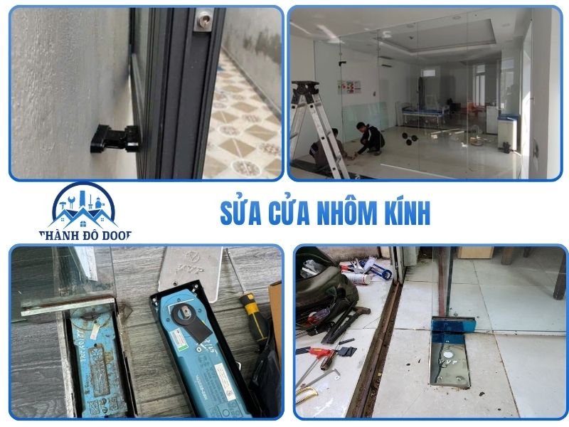 sửa bản lề cửa nhôm kính