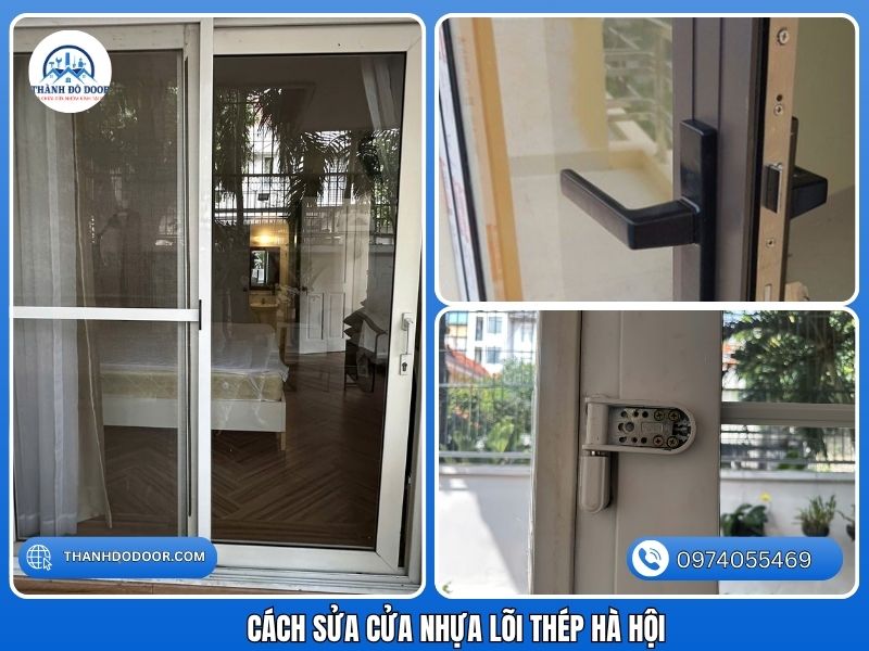 sửa cửa nhựa lõi thép bị xệ Hà Nội