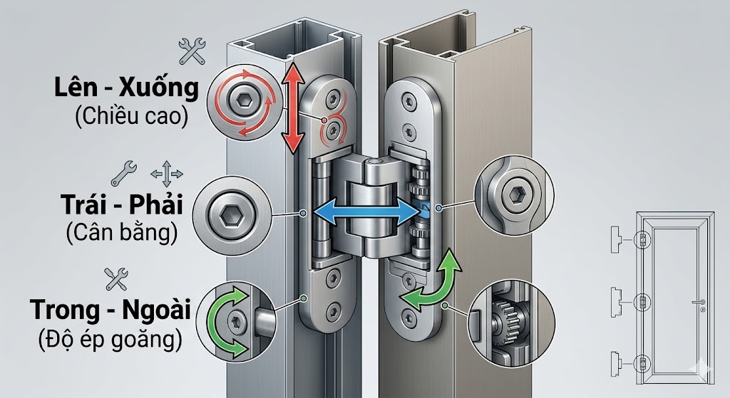 bản lề 3d cửa nhôm
