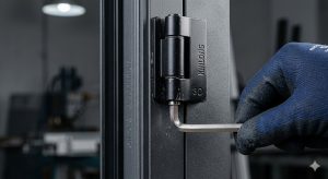 cách chỉnh bản lề 3d cửa nhôm