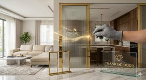 cửa kính slim inox