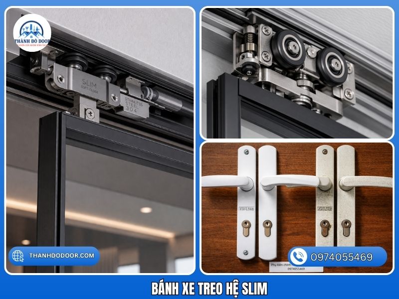 🚪 Cửa Lùa Hệ Slim Không Ray Dưới – Xu Hướng Nội Thất Hiện Đại Số 1 8 phụ kiện hệ slim