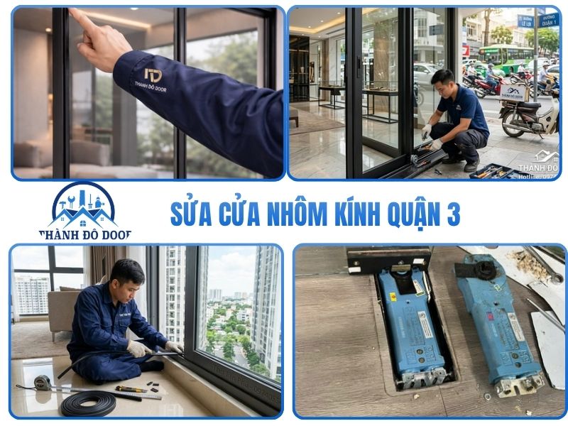 Dịch Vụ Sửa Cửa Nhôm Kính Quận 3 Tỉ Mỉ, Chuyên Sâu Cấu Trúc 6 sửa cửa nhôm kính bị xệ