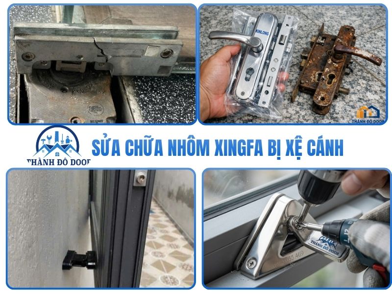 🛠️ Sửa Cửa Nhôm Xingfa Bị Xệ Cánh Triệt Để – Chống Tái Phát TPHCM 6 thợ căn chỉnh cửa Xingfa