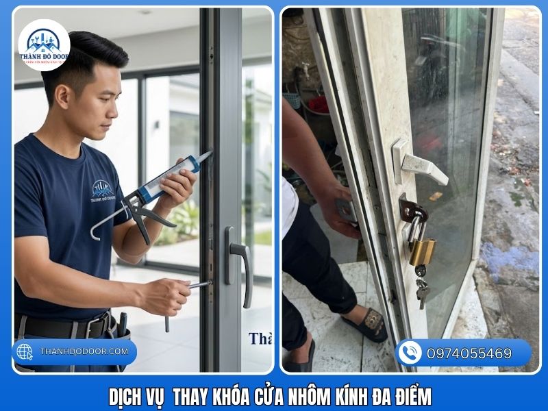 gãy tay nắm cửa nhôm