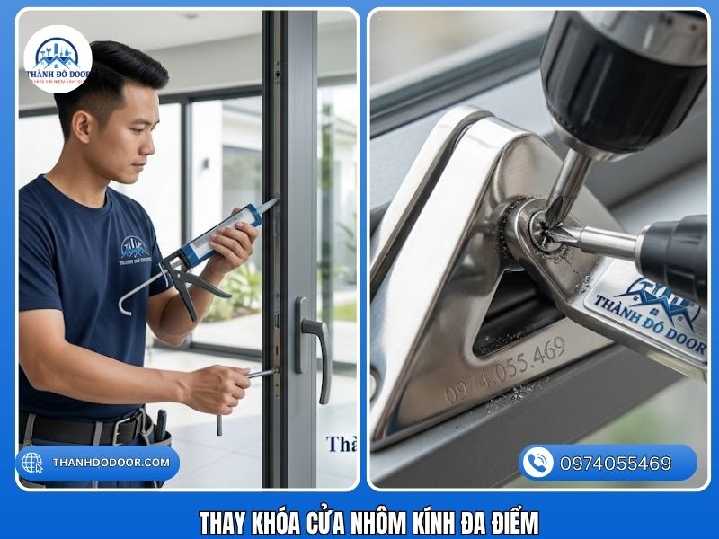 khóa cửa nhôm Xingfa bị kẹt
