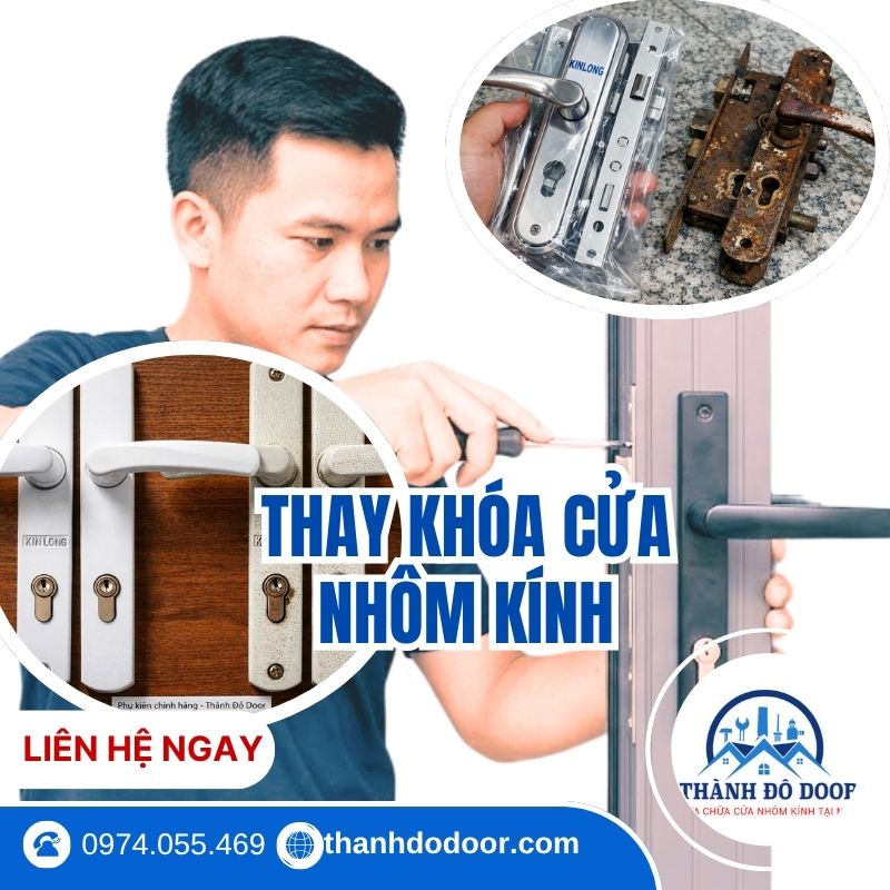 thay khóa cửa nhôm kính