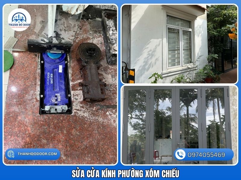 sửa cửa kính phường xóm chiếu