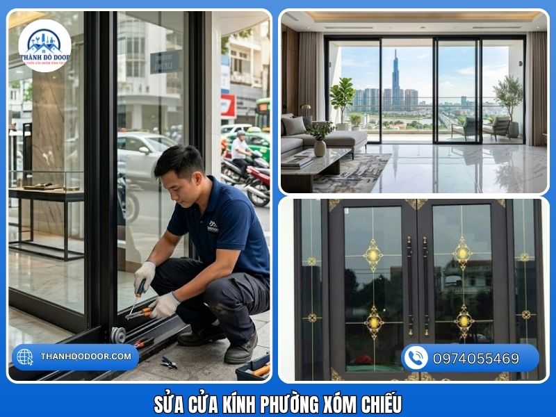 sửa cửa kính phường xóm chiếu