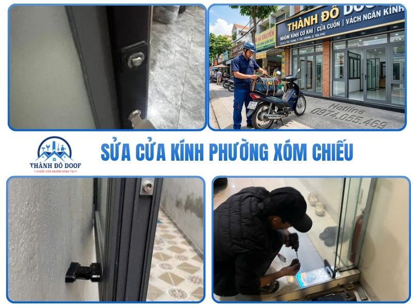sửa cửa kính phường xóm chiếu