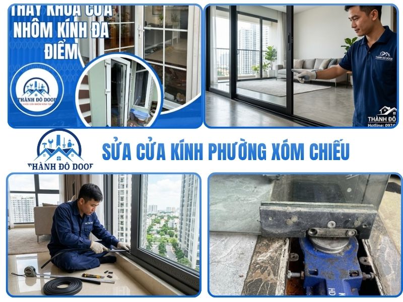 sửa cửa kính phường xóm chiếu