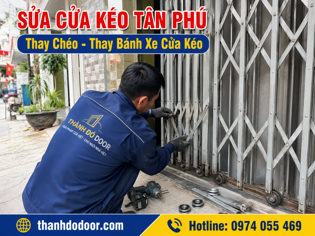 Sửa Cửa Kéo Tân Phú Tận Nhà – Thành Đô Door Cứu Hộ Hỏa Tốc, Trị Dứt Điểm Lỗi Kẹt Cửa 2 sửa cửa kéo tân phú