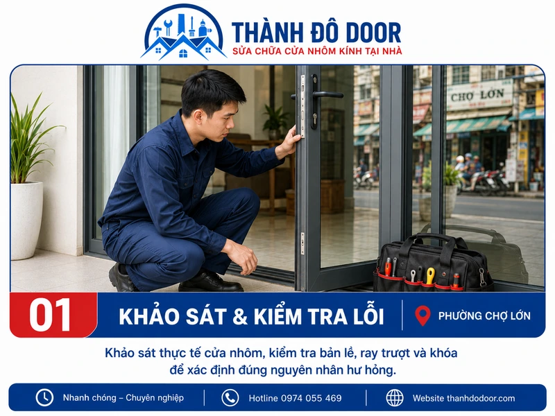 Sửa Cửa Nhôm Phường Chợ Lớn: Kẹt Ray, Hỏng Khóa 1 01 sua cua nhom phuong cho lon