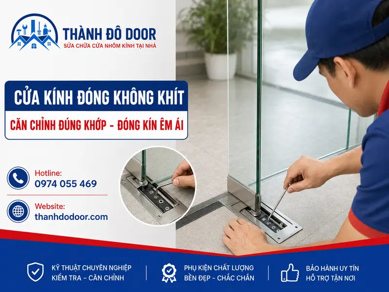 cửa kính đóng không khít