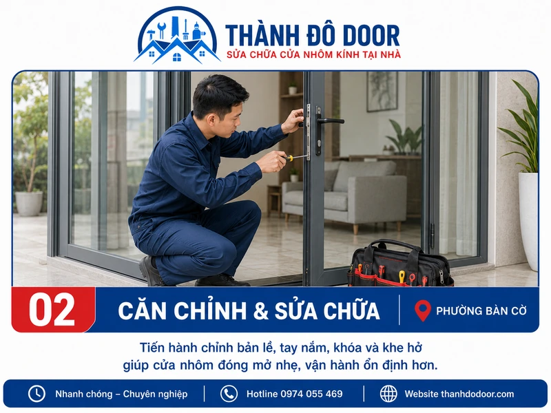 Sửa Cửa Nhôm Phường Bàn Cờ: Cửa Xệ, Kẹt, Hỏng Khóa 2 sửa cửa nhôm phường bàn cờ