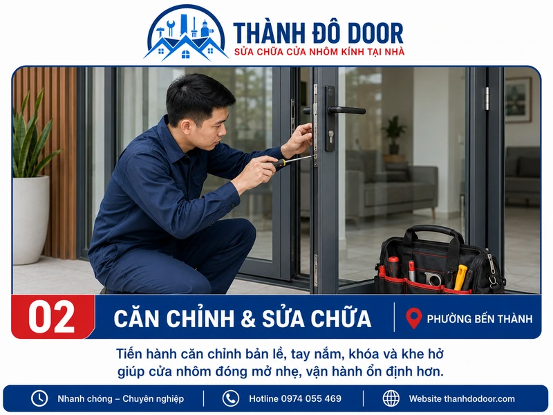 Sửa Cửa Nhôm Phường Bến Thành: Cửa Xệ, Kẹt, Lệch Khóa 2 sửa cửa nhôm phường bến thành