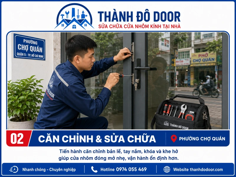 Sửa Cửa Nhôm Phường Chợ Quán