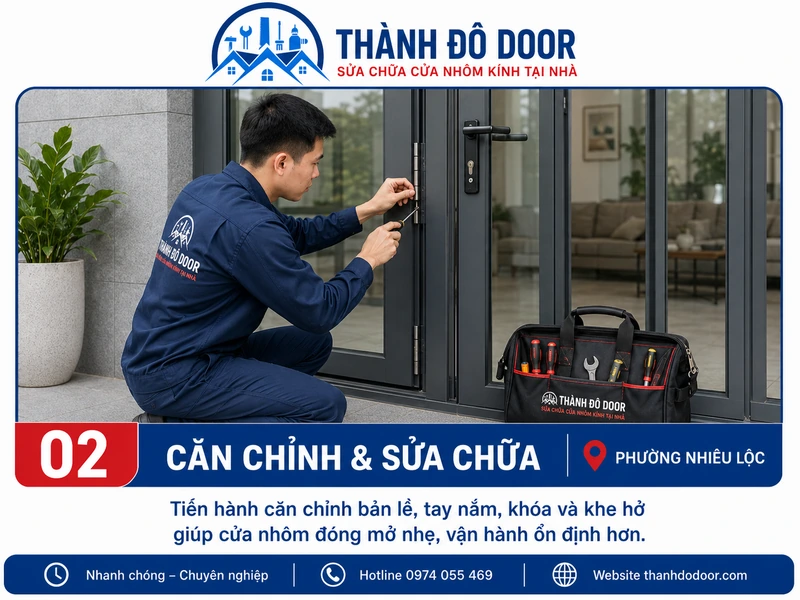 Sửa Cửa Nhôm Phường Nhiêu Lộc: Xử Lý Xệ, Kẹt Và Đọng Nước 2 sửa cửa nhôm phường nhiêu lộc