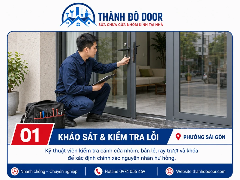 Sửa Cửa Nhôm Phường Sài Gòn: Cửa Xệ, Kẹt, Hỏng Khóa 2 sửa cửa nhôm phường sài gòn