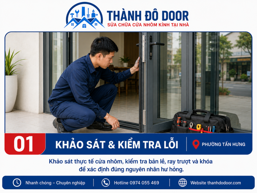 Sửa Cửa Nhôm Phường Tân Hưng: Xệ, Hở, Lệch Khóa 2 Sửa Cửa Nhôm Phường Tân Hưng