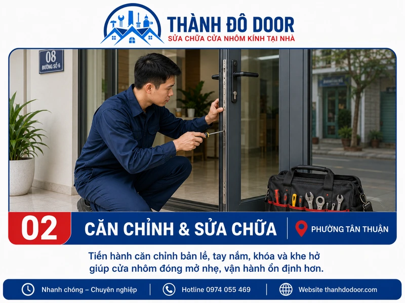 Sửa Cửa Nhôm Phường Tân Thuận: Xệ, Kẹt, Hỏng Khóa 2 Sửa Cửa Nhôm Phường Tân Thuận