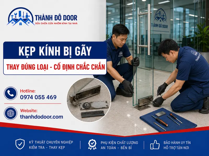 kẹp kính bị gãy