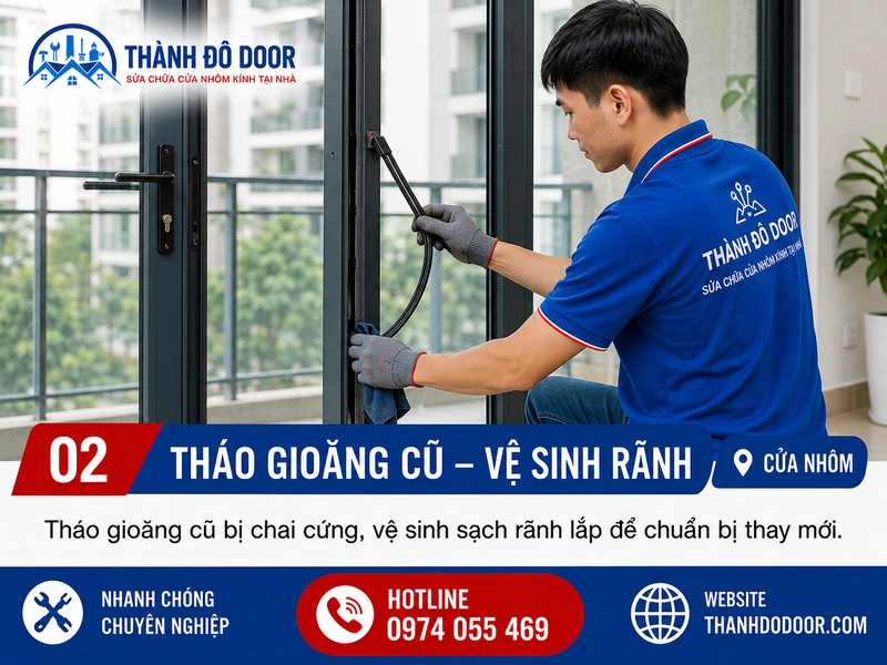 thay gioăng cao su cửa nhôm