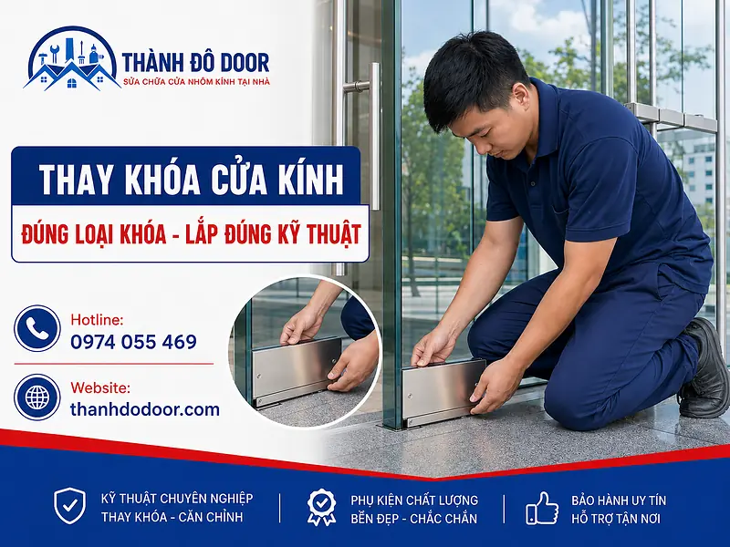 Thay Khóa Cửa Kính: 7 Dấu Hiệu Cần Sửa Hoặc Thay Mới 2 thay khoá cửa kính