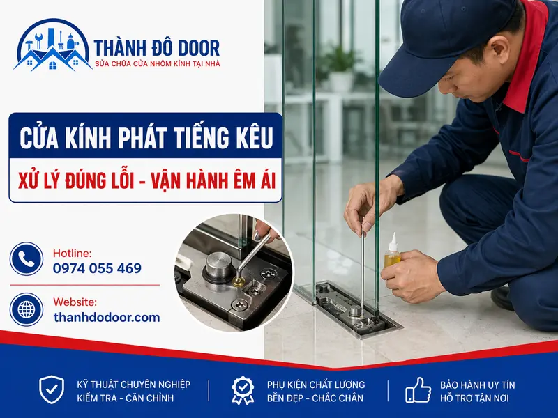 cửa kính phát tiếng kêu