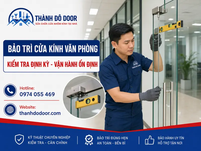 Bảo Trì Cửa Kính Định Kỳ Văn Phòng: 9 Hạng Mục Cần Kiểm Tra 3 03 can chinh cua kinh van phong dinh ky
