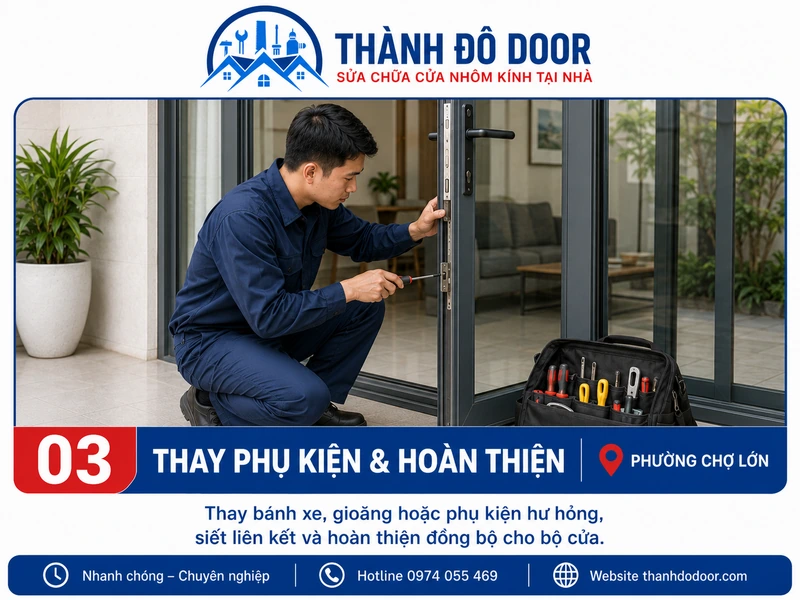 Sửa Cửa Nhôm Phường Chợ Lớn: Kẹt Ray, Hỏng Khóa 3 03 sua cua nhom phuong cho lon