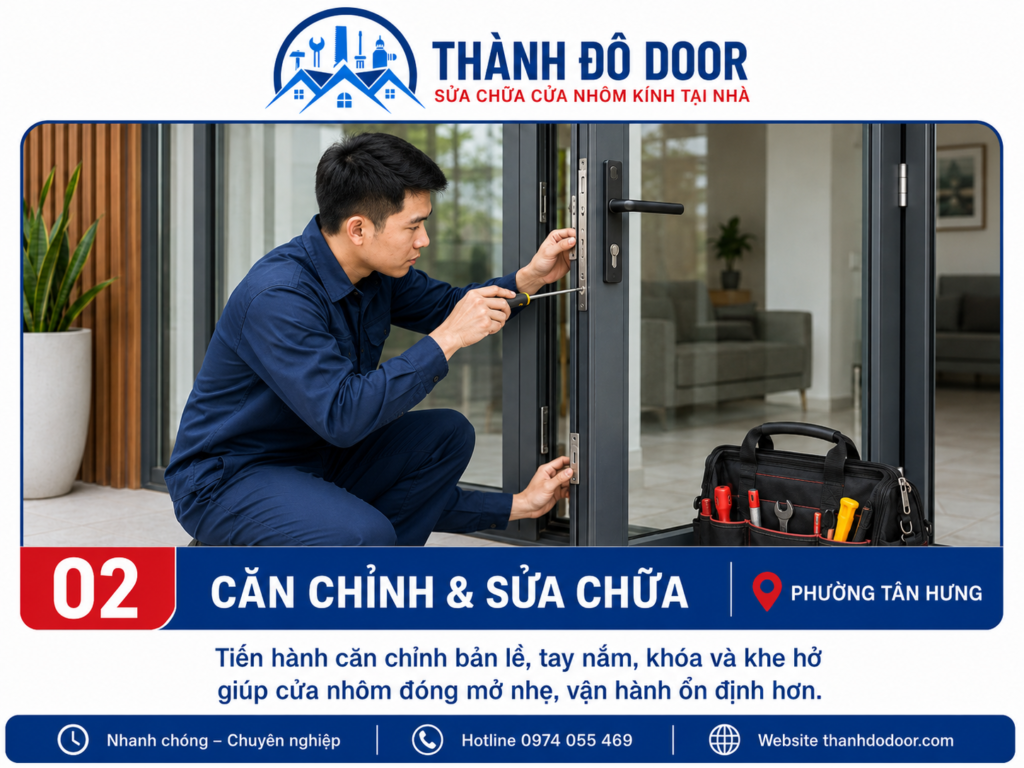 Sửa Cửa Nhôm Phường Tân Hưng: Xệ, Hở, Lệch Khóa 3 03 sua cua nhom phuong tan hung