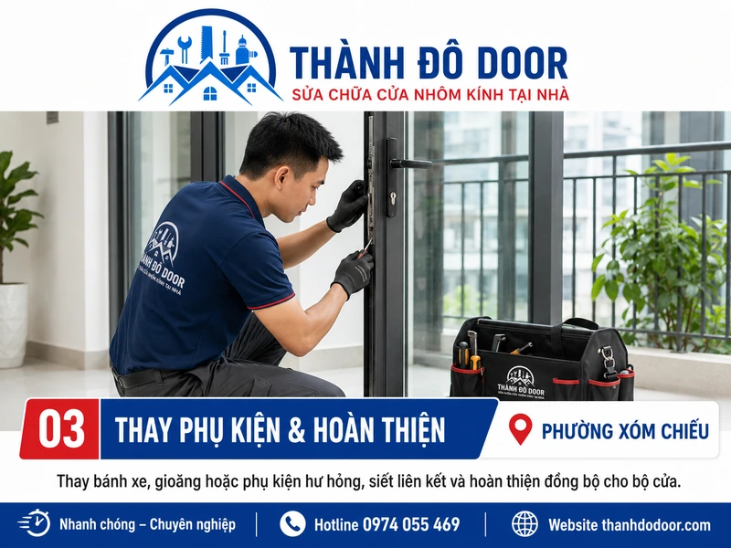 Sửa Cửa Nhôm Phường Xóm Chiếu: Xệ, Kẹt, Hỏng Khóa 4 03 sua cua nhom phuong xom chieu
