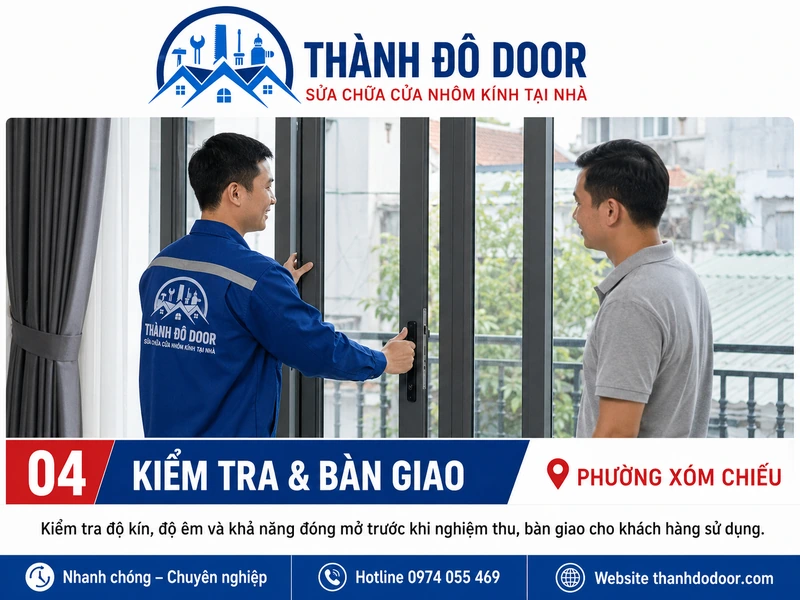 Sửa Cửa Nhôm Phường Xóm Chiếu: Xệ, Kẹt, Hỏng Khóa 5 04 sua cua nhom phuong xom chieu