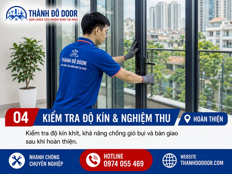04 thay gioang cao su cua nhom kiem tra do kin nghiem thu