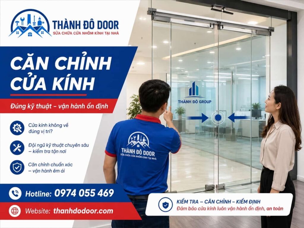 cửa kính không về đúng vị trí