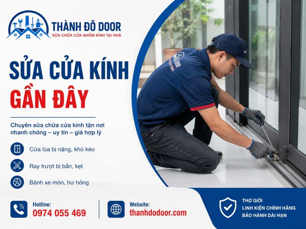 sửa cửa kính gần đây
