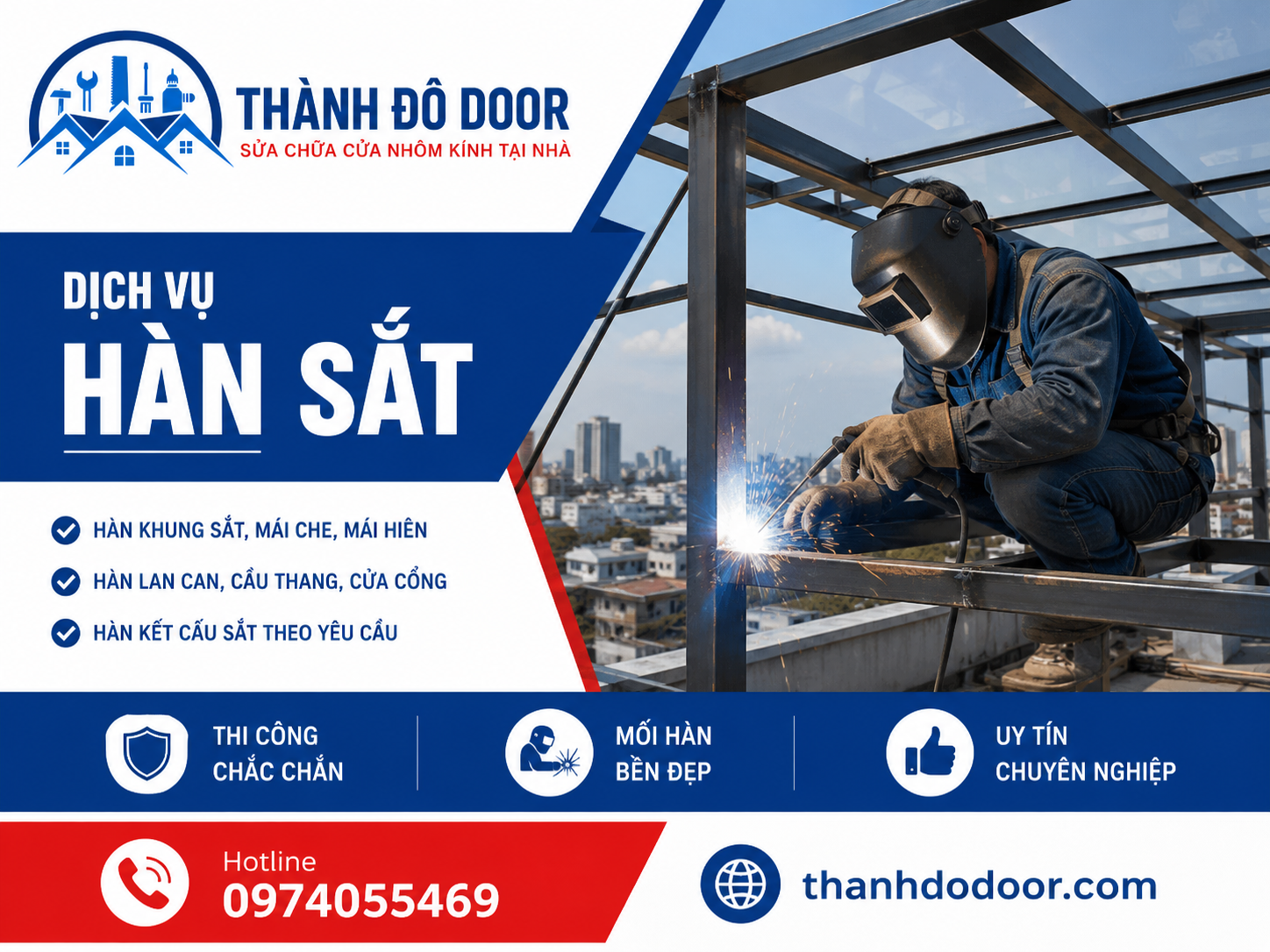 Thợ hàn sắt Thành Đô Door thi công tận nơi TP.HCM