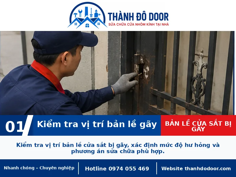 Bản lề cửa sắt bị gãy: Dấu hiệu và phương án xử lý an toàn 1 01 ban le cua sat bi gay