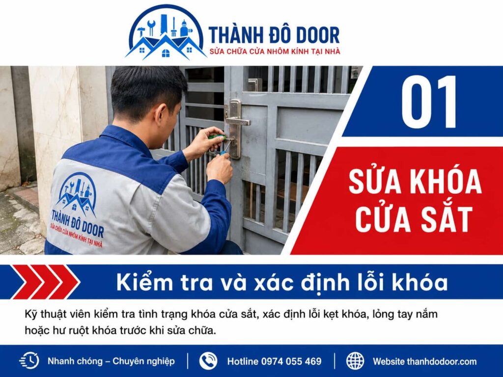 Sửa khóa cửa sắt bị kẹt, lệch chốt và không ăn khóa 1 01 sua khoa cua sat