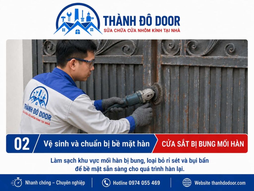Cửa sắt bị bung mối hàn