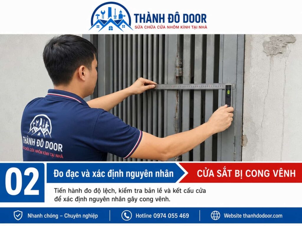 Cửa sắt bị cong vênh