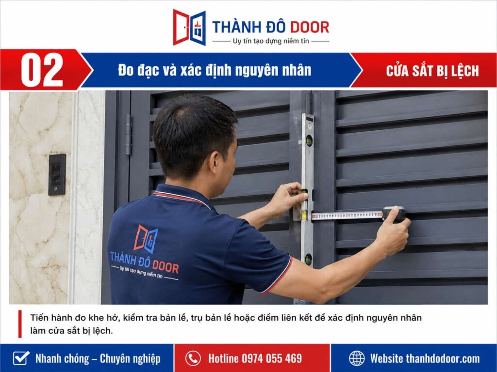 Cửa sắt bị lệch