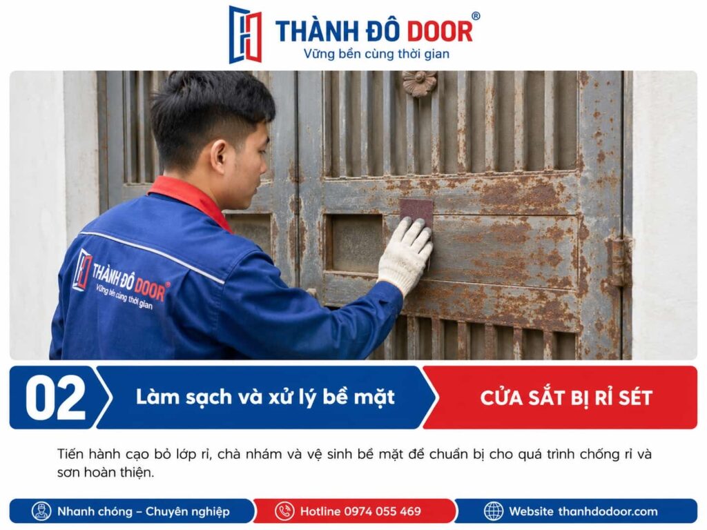 Cửa sắt bị rỉ sét