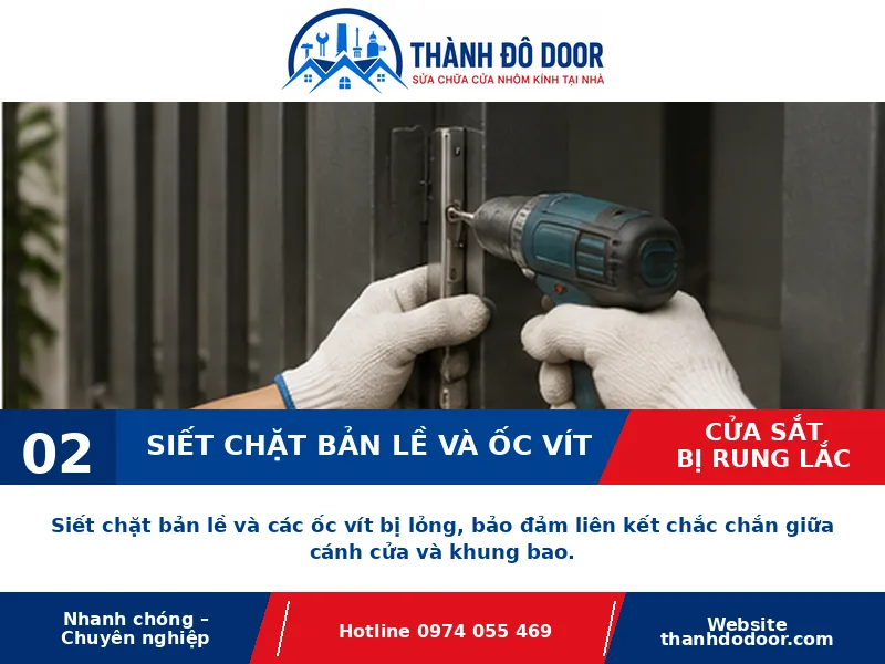 Cửa sắt bị rung lắc