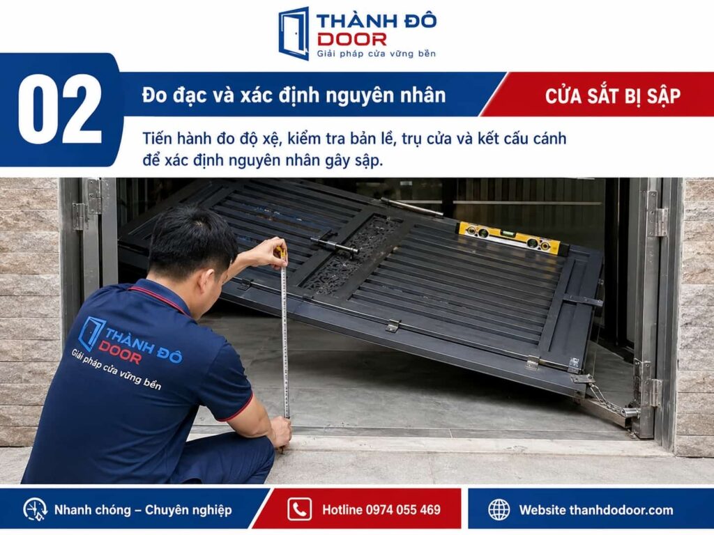 Cửa sắt bị sập