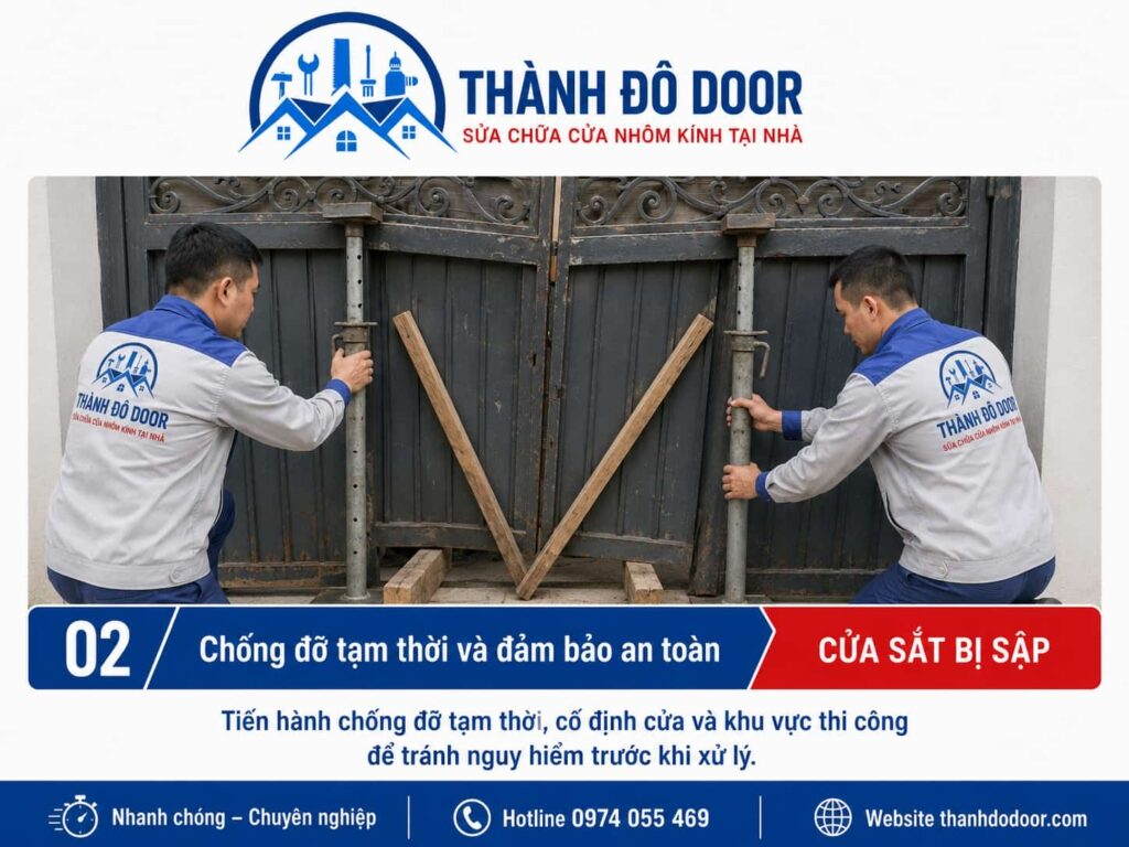 Cửa sắt bị sập: Dấu hiệu nguy hiểm và cách xử lý an toàn 2 Cửa sắt bị sập